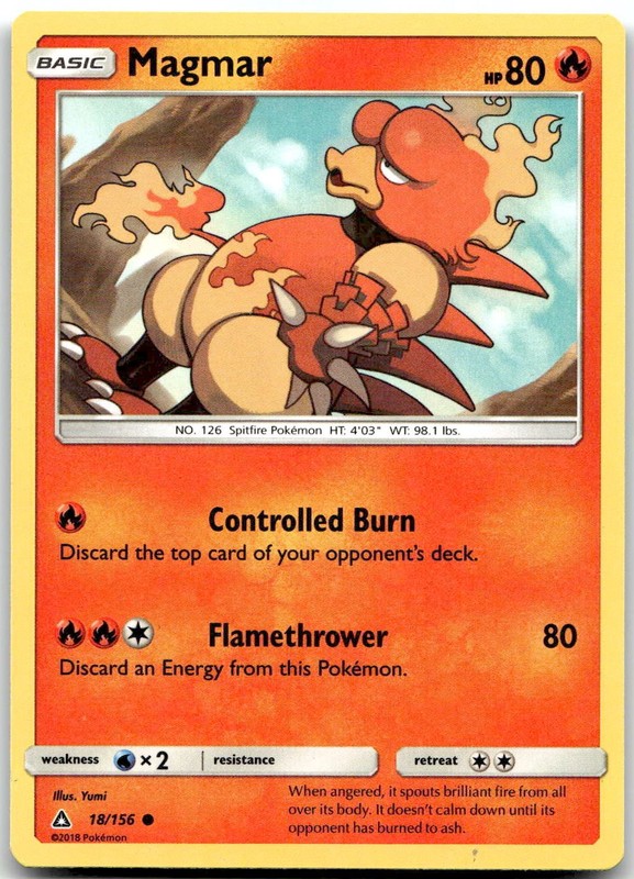 Pokemon Magmar Ultra Prism SM05 #18/156 Common LP SET FILL!