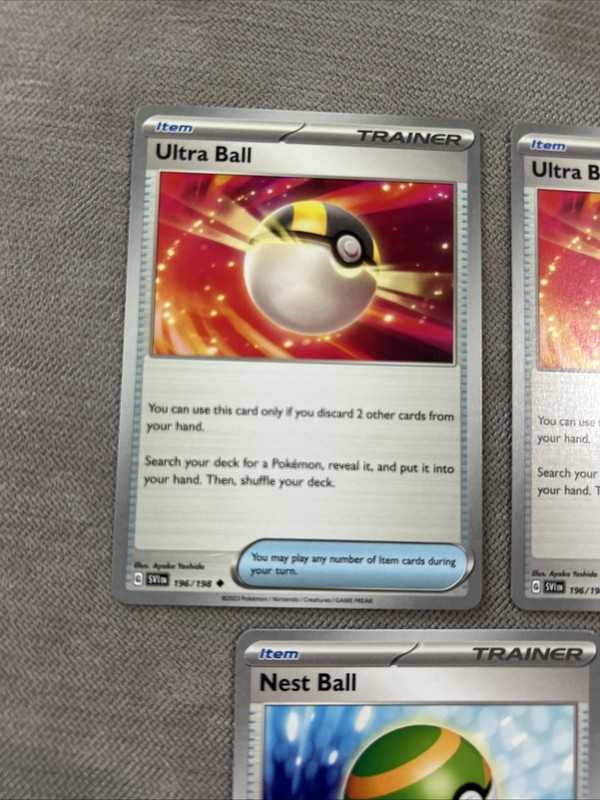 [4x Playset] Ultra Ball 131 /132 : Mega Evolution POKEMON Nest Ball 181/198(x7)
