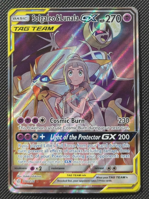 Solgaleo & Lunala GX 216/236 – Pokemon 2019 – Cosmic Eclipse – Ultra Rare – HP