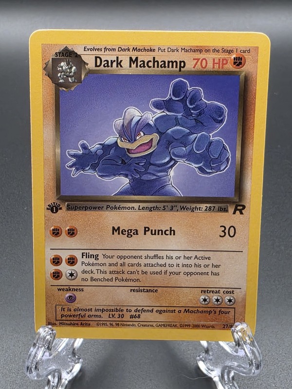 Dark Machamp 27/82 1st Edition Team Rocket Non-Holo Rare Pokemon Card