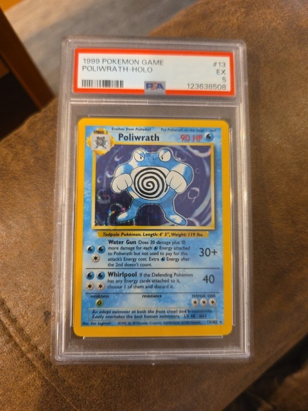 1999 Pokemon Poliwrath Base Set Holo #13 PSA 6