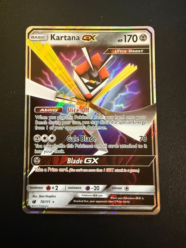 Pokemon Kartana GX Holo Ultra Rare Crimson Invasion 70/111 NM