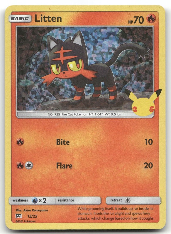 Litten – 15/25 #15/25 (Holo) (LP) McDonald’s 25th Anniversary Promos M21 Pokemon