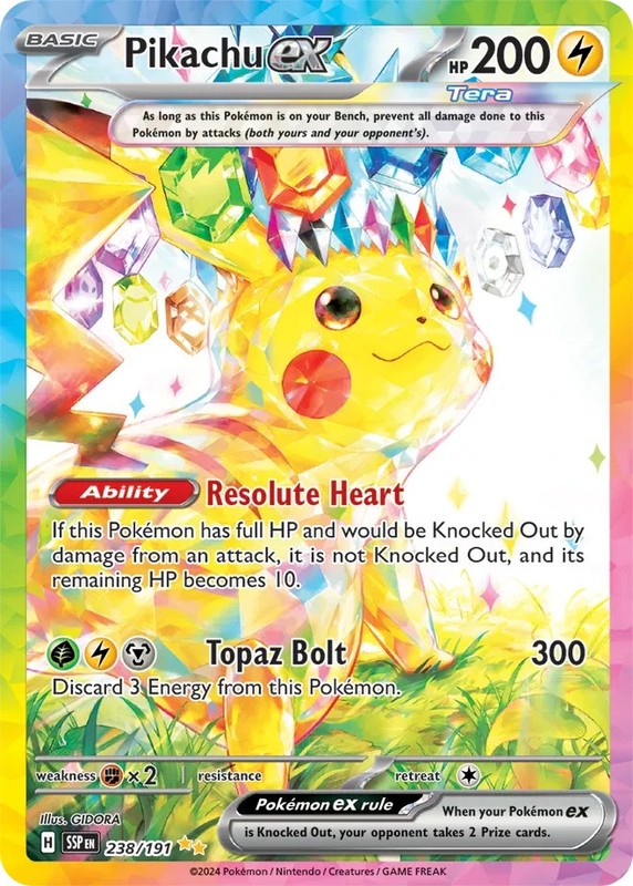 Pikachu ex Surging Sparks Special Illustration Rare 238/191