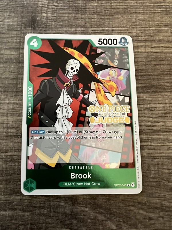 One Piece Card Game Brook Judge Pack Vol. 2 OP02-040 Foil Promo NM