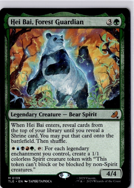 Hei Bai, Forest Guardian Avatar: TLA: Eternal-Legal Regular NM M 0139