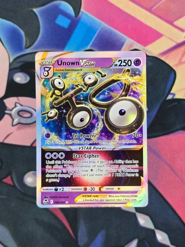 Unown VSTAR 066/195 Swsh12: Sword & Shield – Silver Tempest Holo