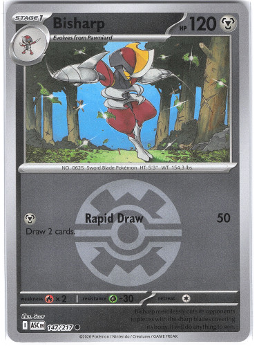 Bisharp 147/217 Quick Ball Reverse Holo Ascended Heroes NM