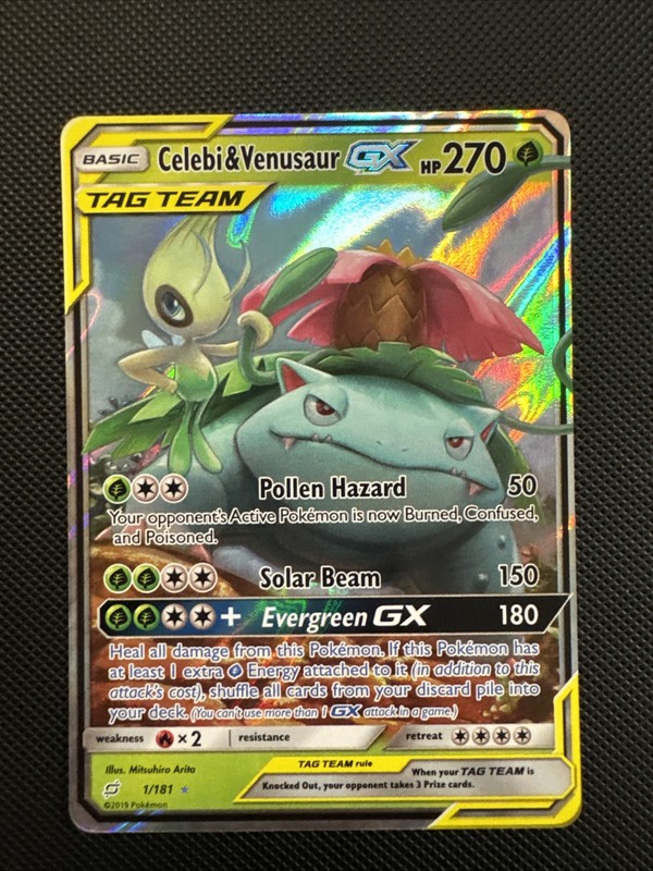 Celebi & Venusaur GX 1/181 Sm-Team Up Holo Pokemon
