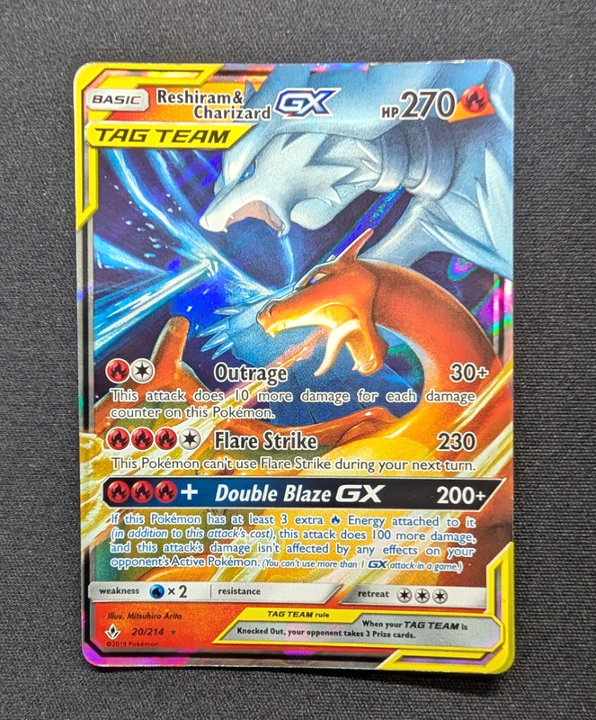Reshiram & Charizard-GX 20/214 Unbroken Bonds Rare Holo GX