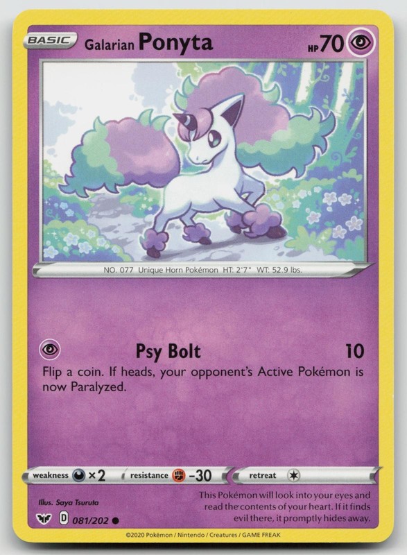 Galarian Ponyta 081/202 Common Sword & Shield Pokemon Near Mint