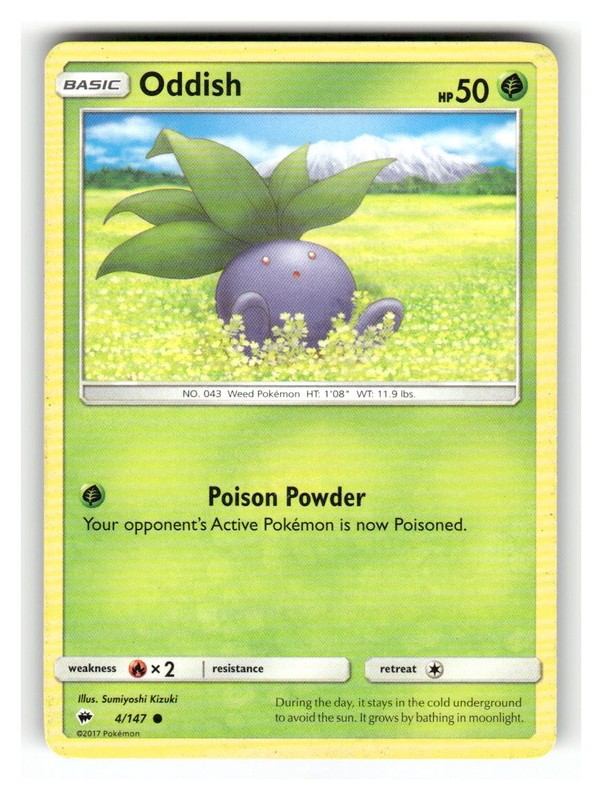 Oddish 4/147 Common Burning Shadows Pokemon Lightly Played