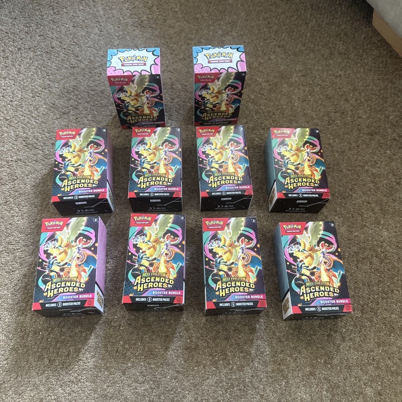 10x Pokemon Ascended Heroes Booster Bundle Boxes – Empty
