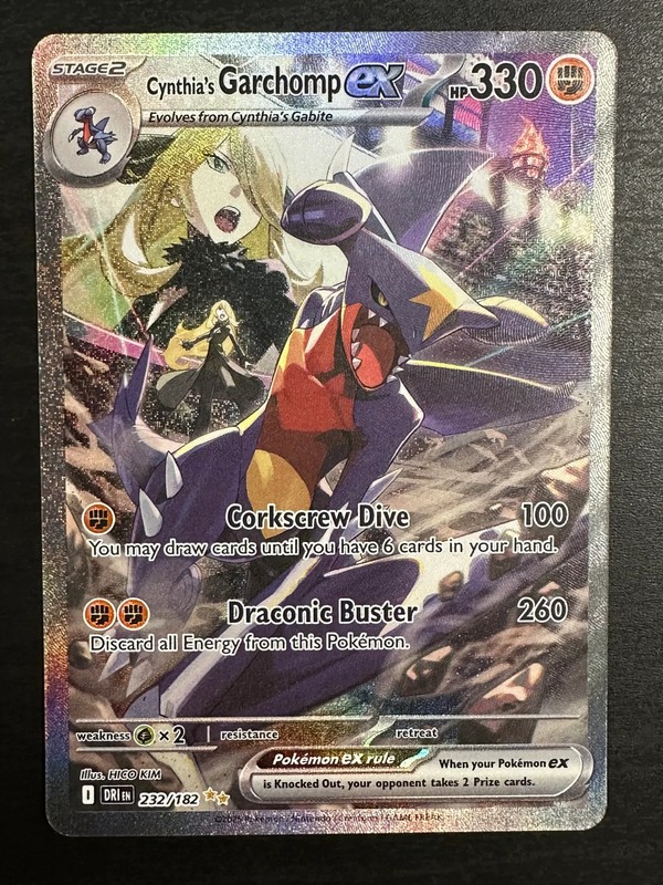 2025 Destined Rivals Cynthia’s Garchomp EX Holo Secret Rare SAR #232/182