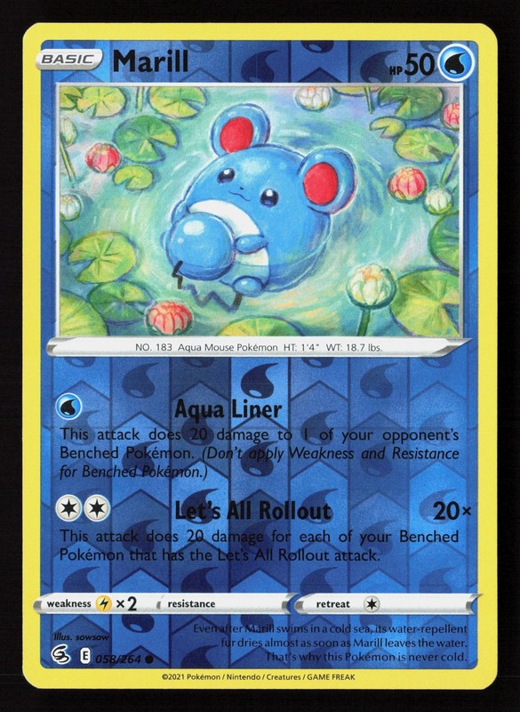 Marill Common SWSH08: Fusion Strike 058/264 NM