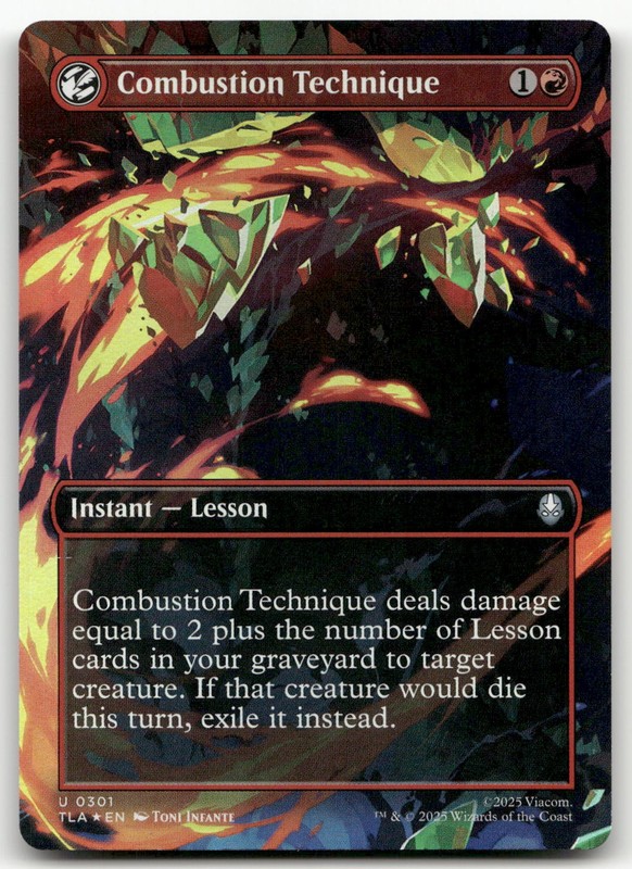 Combustion Technique (Borderless) #301 NM Avatar: The Last Airbender Magic MTG