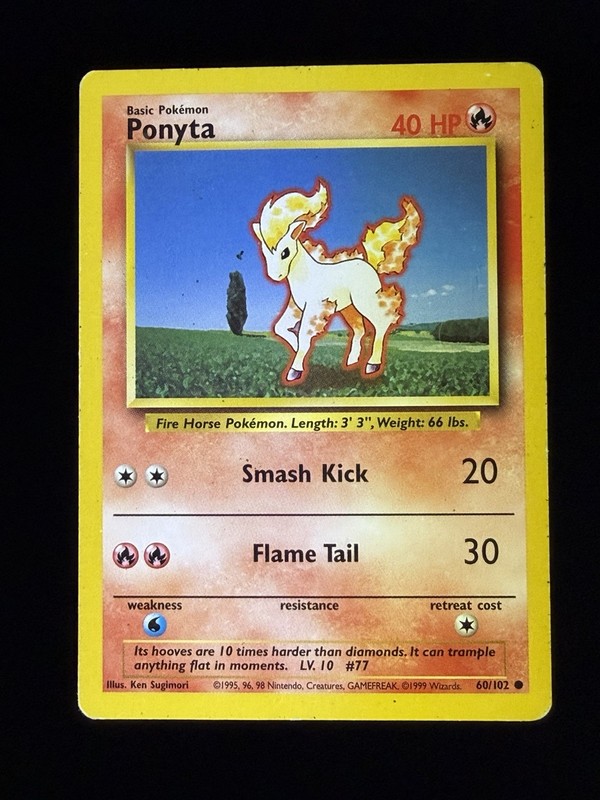 Ponyta Base Set 60/102 Pokemon Card MP
