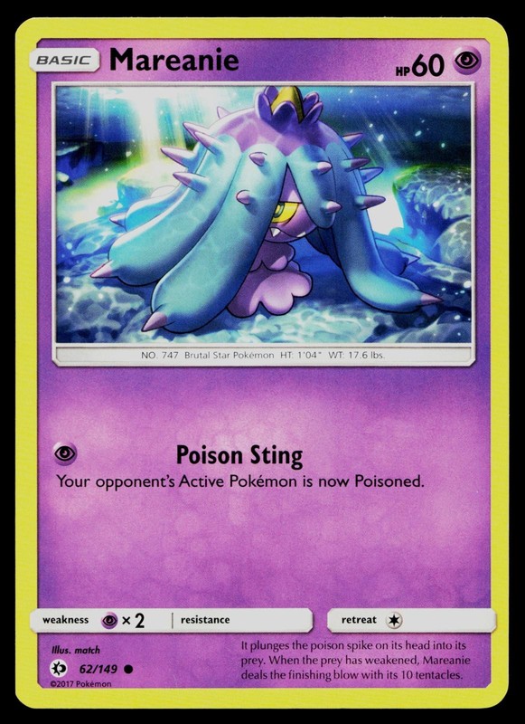 MAREANIE 62/149 COMMON SM BASE SET POKEMON LP