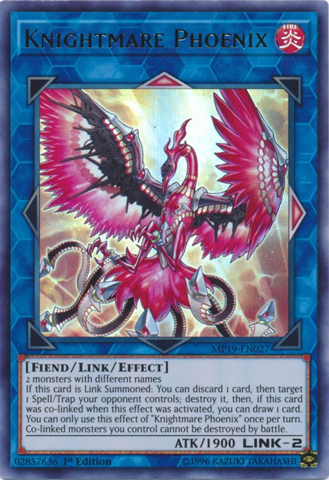 Knightmare Phoenix - MP19-EN027 - Ultra Rare - 1st Edition x1 - Moderately Playe