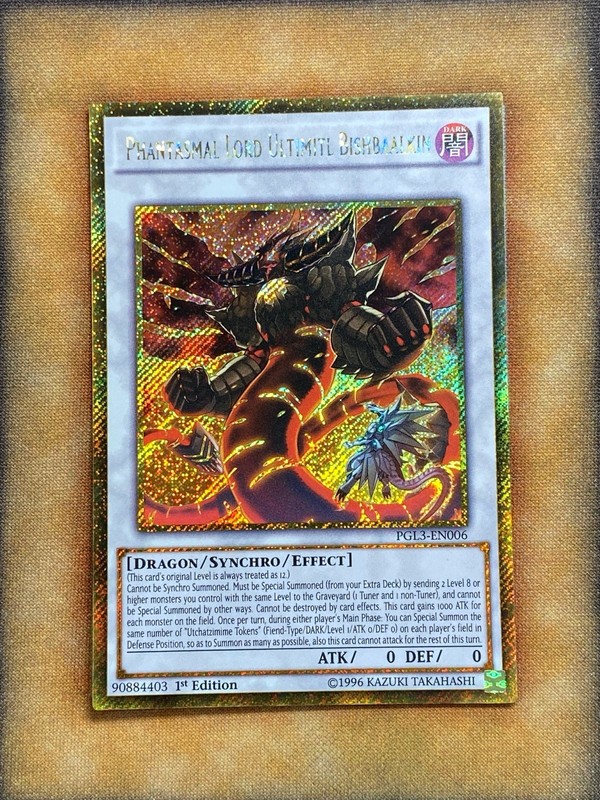 Yugioh Phantasmal Lord Ultimitl Bishbaalkin PGL3-EN006 Gold Secret Rare 1st NM