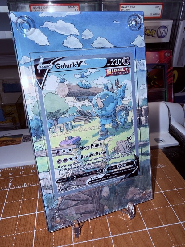 Golurk V Ultra Rare Full Art Evolving Skies 182/203 Extended Art Case