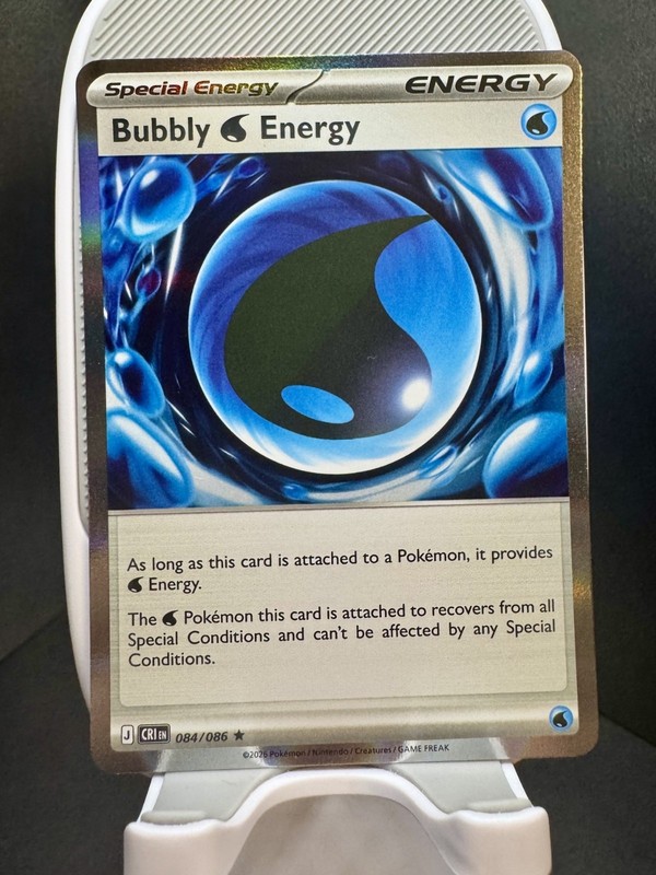 Bubbly Water Energy 084/086 Holo Rare – Me04: Chaos Rising Pokemon TCG NM