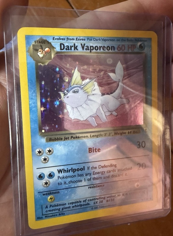 Dark Vaporeon 9/110 Legendary Collection Holo Rare Pokemon Card WOTC LP gallery