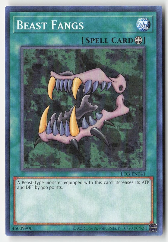 Yugioh – Beast Fangs LOB-EN041 Unlimited – Legend of Blue Eyes White Dragon (25t
