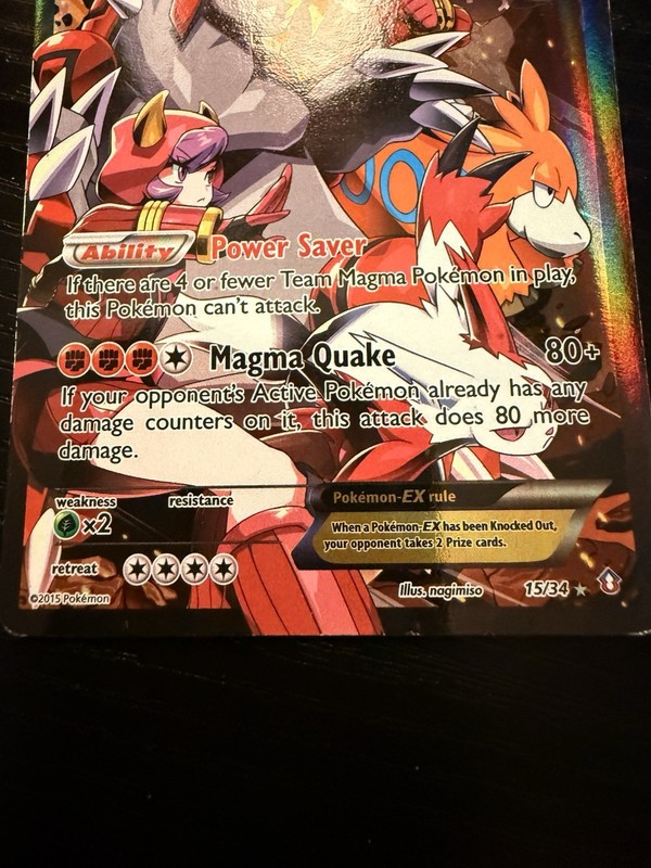Team Magma's Groudon EX 15/34 Double Crisis Ultra Rare Holo Full Art 2015 gallery