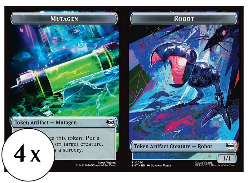 MTG – 4 x Mutagen / Robot (1/1) Token – Playset 4x x4 – Ninja Turtles TMC