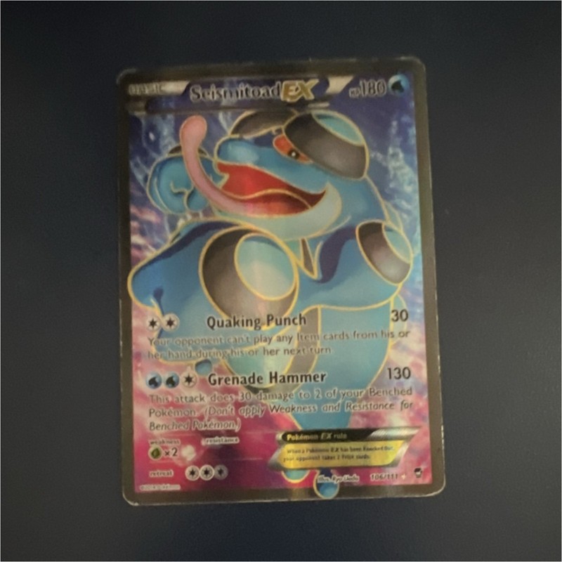 Seismitoad EX Full Art Ultra Rare Holo 106/111 Furious Fists 180 HP Quaking Pun…