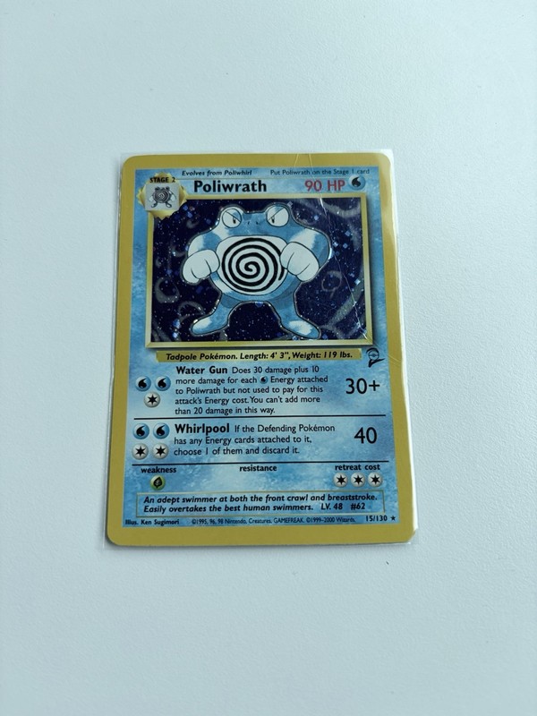 Pokémon TCG Wizards Poliwrath Base Set 2 Holo Rare 15/130 English 2000