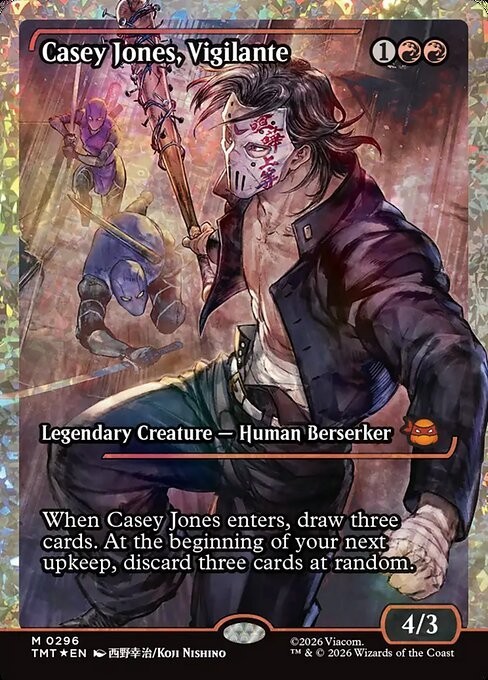 Casey Jones, Vigilante (0296 Showcase Foil) Teenage Mutant Ninja Playtest Card
