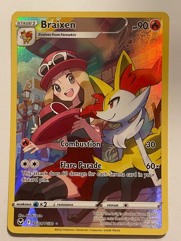 Braixen, TG01/TG30, Silver Tempest Trainer Gallery, UR, Holo, NM