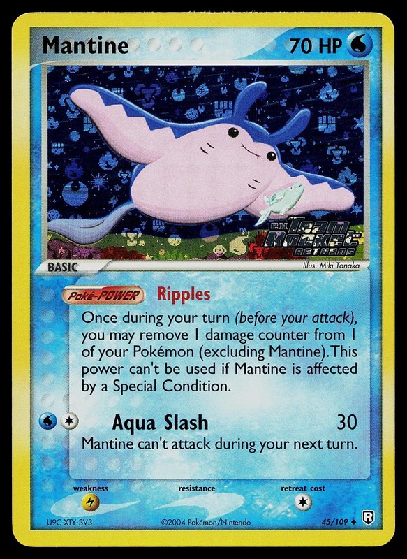 Pokemon Card – Mantine Team Rocket Returns 45/109 Reverse Holo Stamped