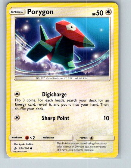 Porygon 154/214 Common Unbroken Bonds Pokemon Near Mint