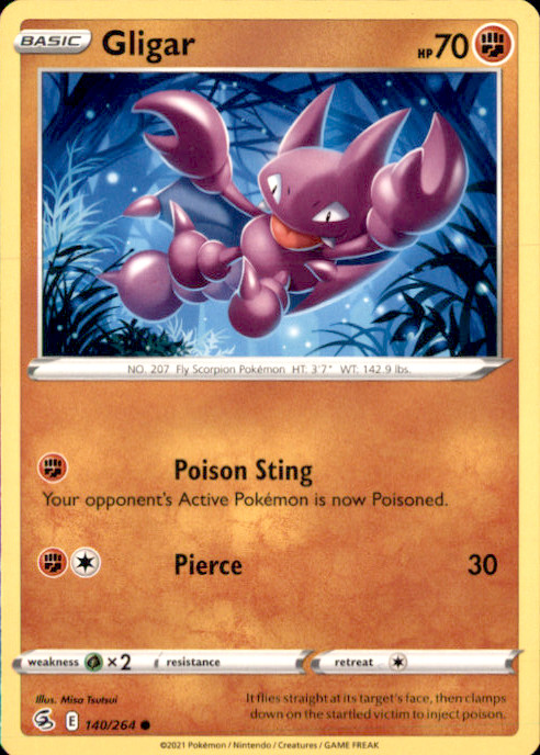 Gligar Common SWSH08: Fusion Strike 140/264 NM Misa Tsutsui 2021