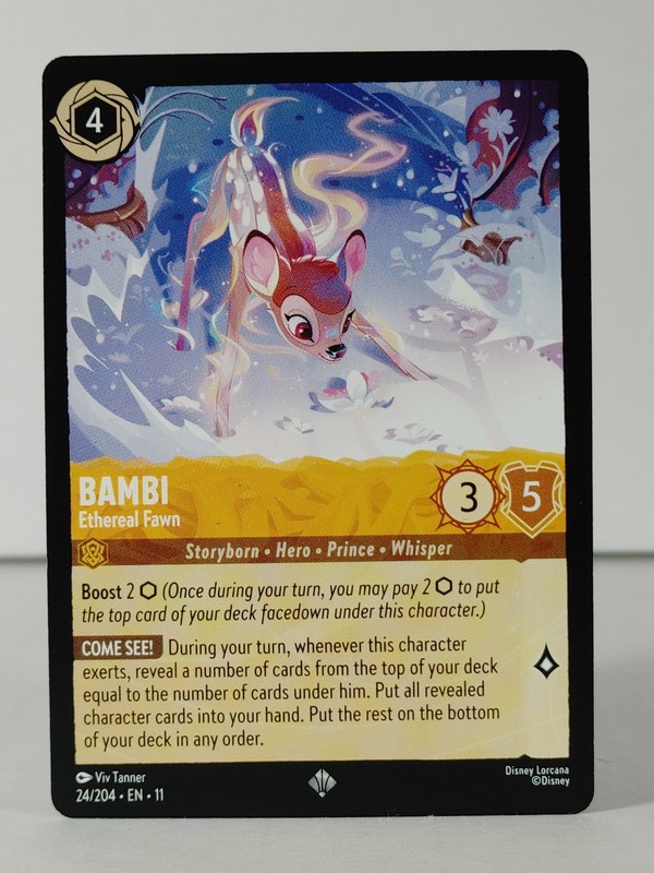 Bambi – Ethereal Fawn – Super Rare – Winterspell #24 – LORCANA -D