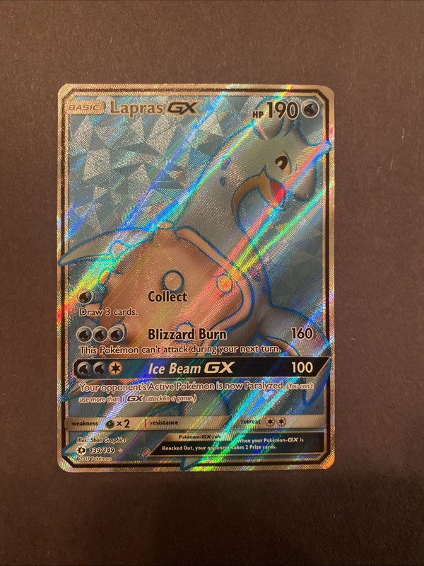 Lapras GX Full Art 139/149 Sun and Moon Base Set Ultra Rare Mint/Near Mint gallery