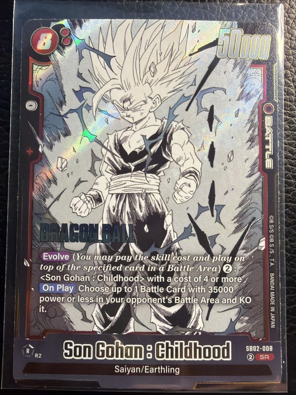 Son Gohan : Childhood SB02-008 Holo SR Manga Booster 02 -MINT PACK FRESH