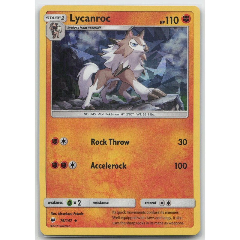 Lycanroc (Cracked Ice Holo) Holo Deck Exclusives 076/147 HR NM Pokemon
