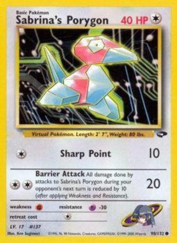 1x Sabrina’s Porygon – 98/132 – Common – Unlimited Edition Moderately Played Pok