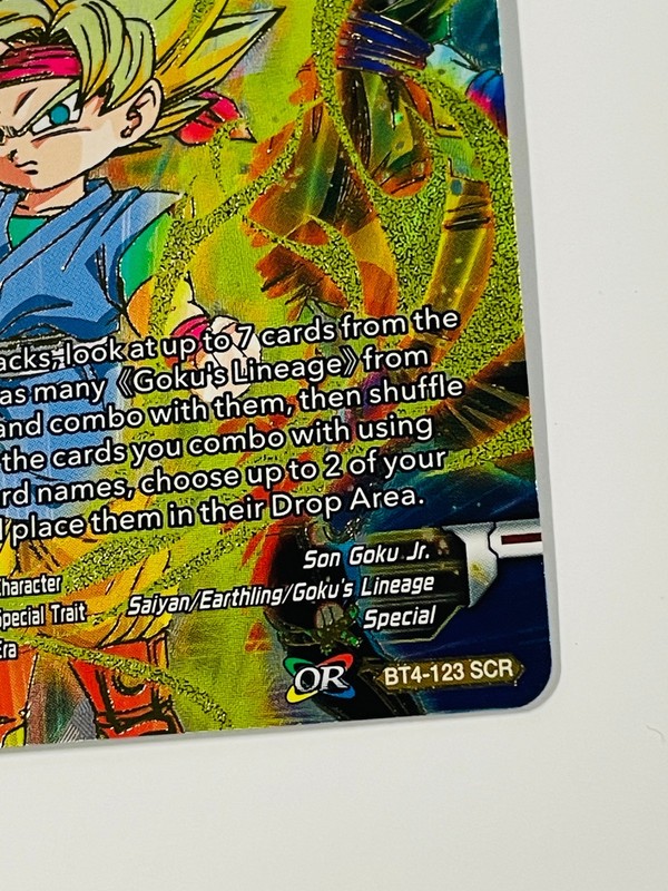 Distant Descendant Son Goku Jr BT4-123 SCR Dragon Ball Super Colossal Warfare NM gallery