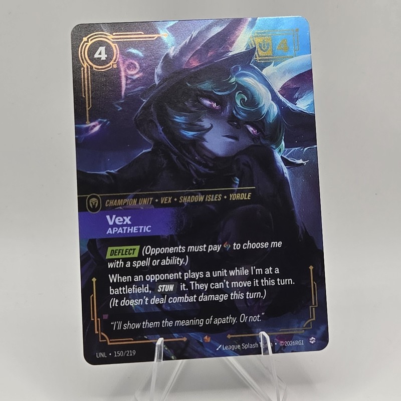 Riftbound Vex Apathetic 150/219 Epic Foil NM Unleashed League of Legends TCG