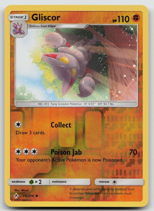 Gliscor 99/214 Unbroken Bonds Pokemon Reverse Holo NM