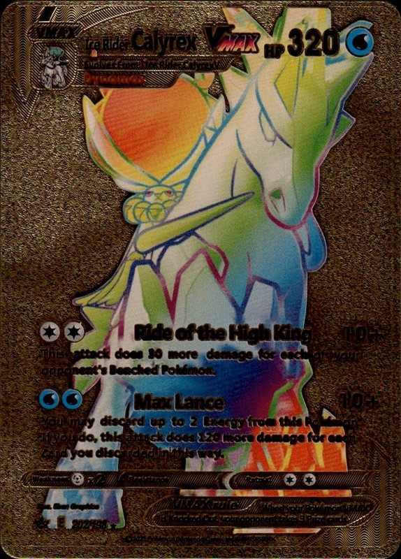 Ice Rider Calyrex VMAX 202/198 Custom Foil GoPokémon Card