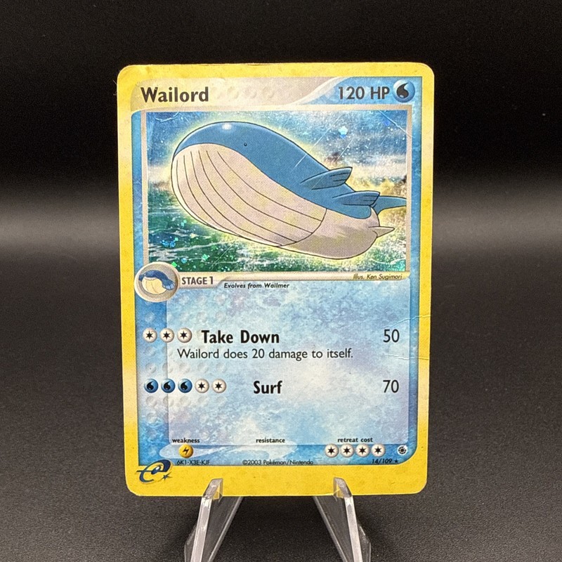 🌊 Wailord Holo Rare 14/109 LP Ruby and Sapphire 2003 Pokémon Card!