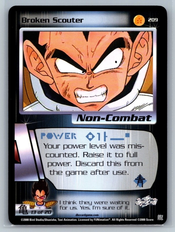 DBZ Dragon Ball Z Broken Scouter 209 Limited Saiyan Saga Score