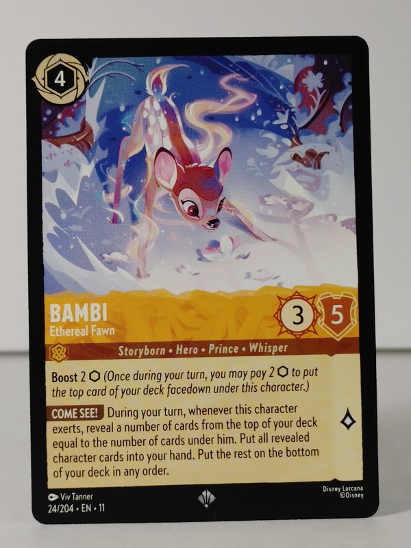 Bambi – Ethereal Fawn – Super Rare – Winterspell #24 – LORCANA -A