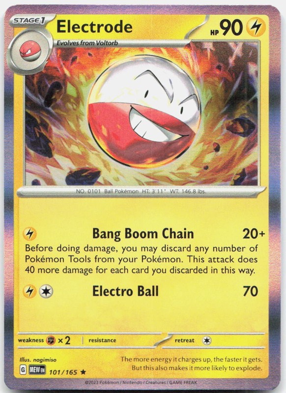 Electrode 101/165 Rare 151 Pokemon Holo Near Mint